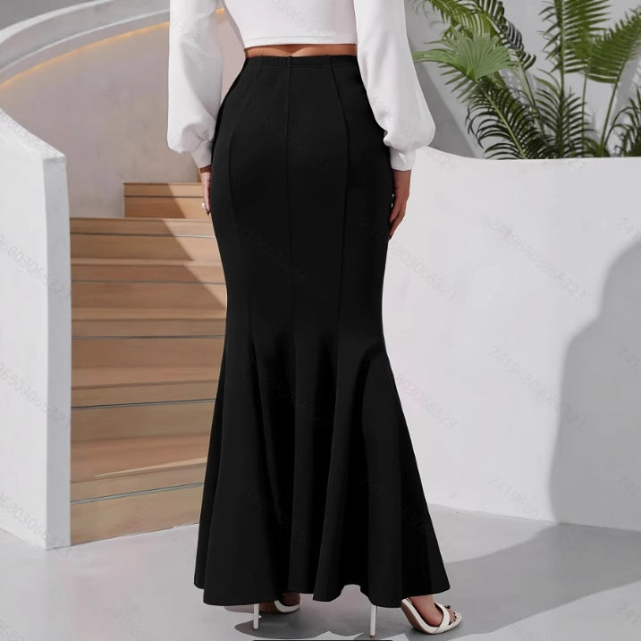 Polyester Temperament Sheath Fishtail Skirt