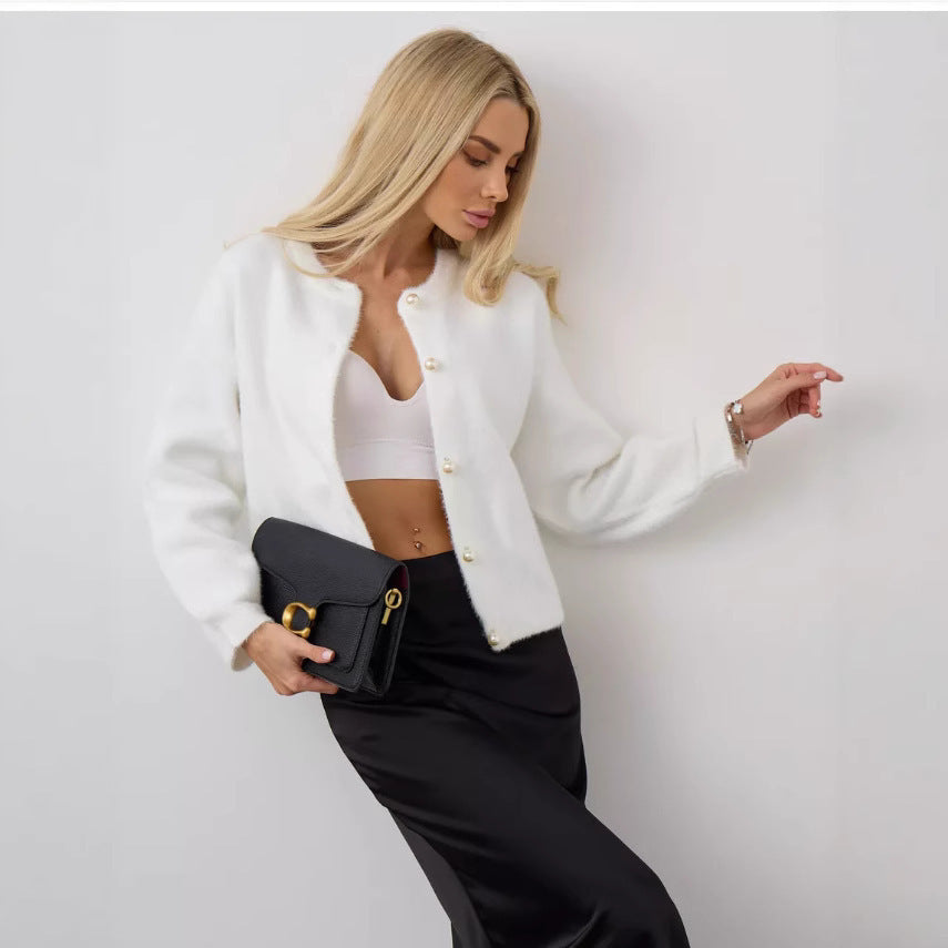 High-grade Loose Mink-like Wool Knitted Cardigan