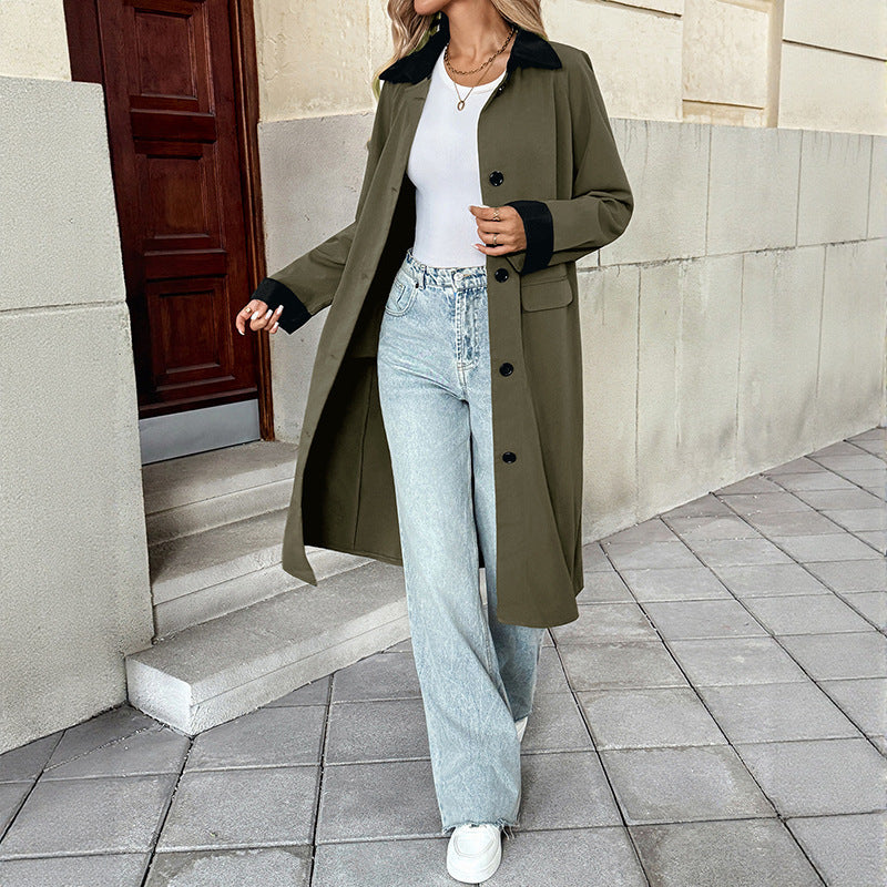 Temperament Commute All-matching Long Coat For Women