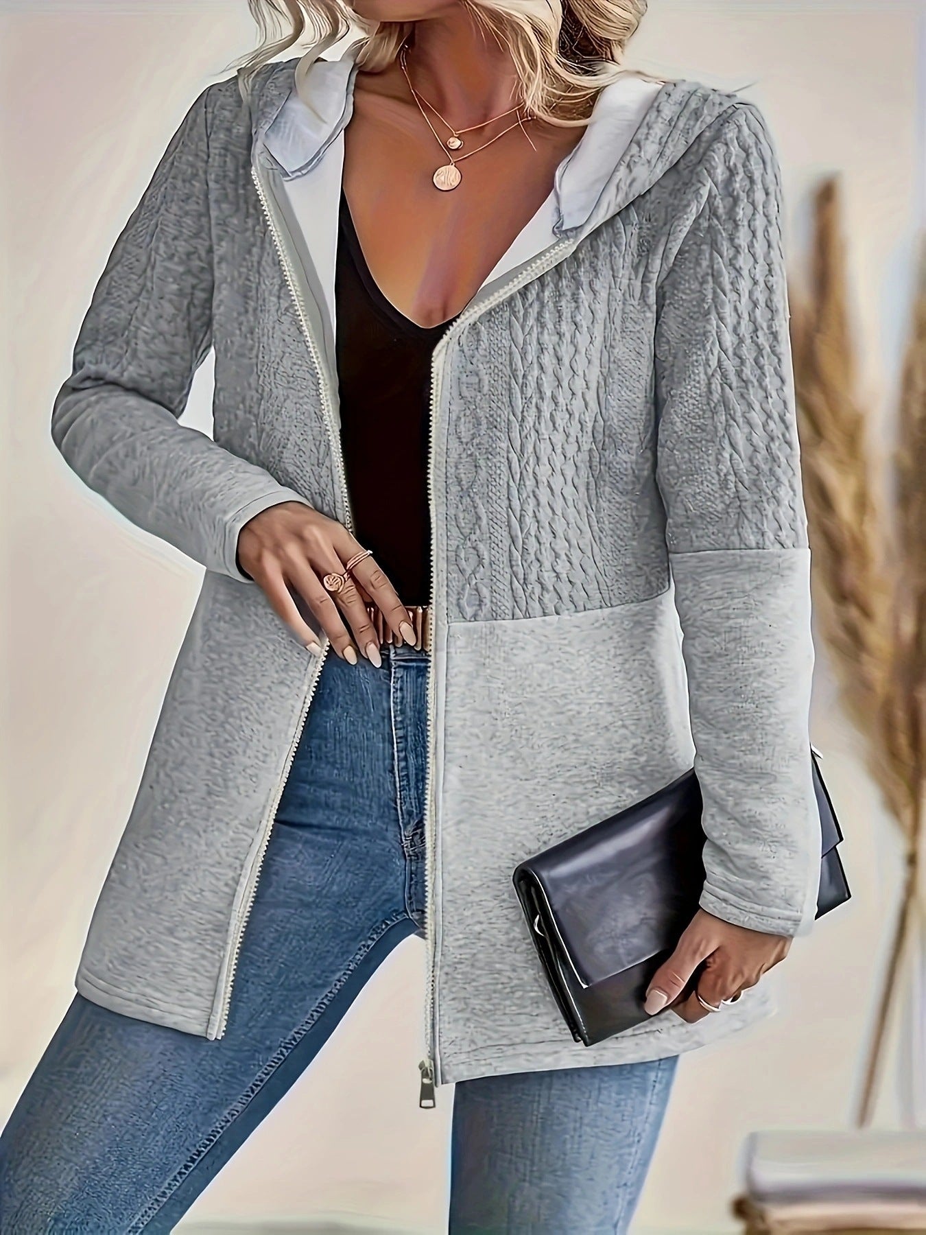 Stitching Plus Size Casual Loose Jacket Women's Clothing