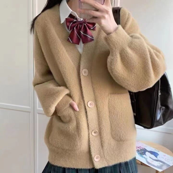 Women's Waterproof Mink Fur Knitted Cardigan