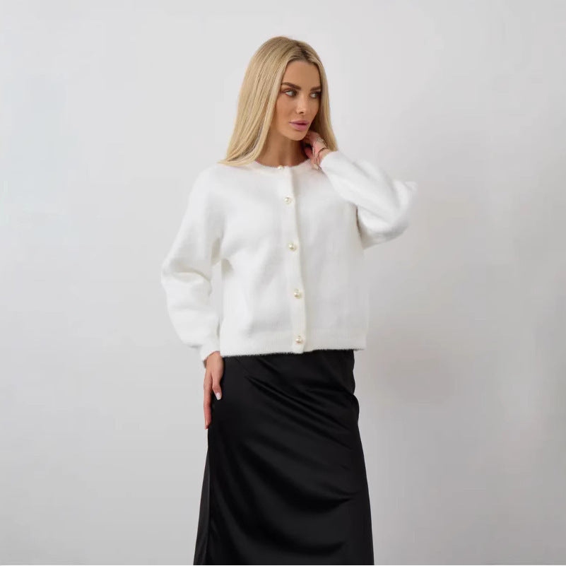 High-grade Loose Mink-like Wool Knitted Cardigan
