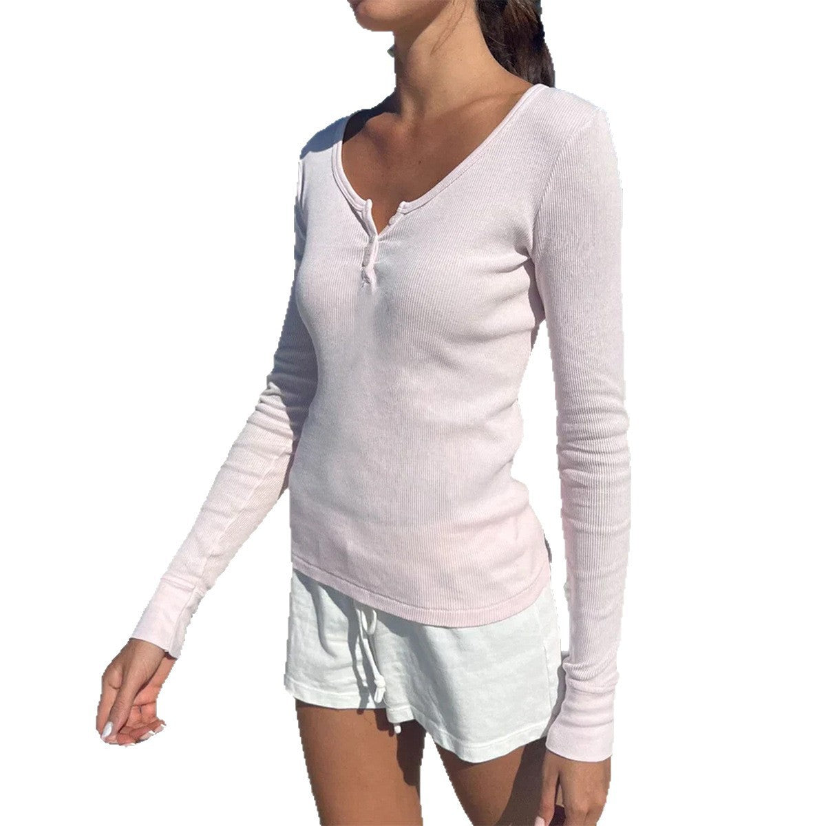 European And American Fashion Minimalist Style Long Sleeve Solid Color