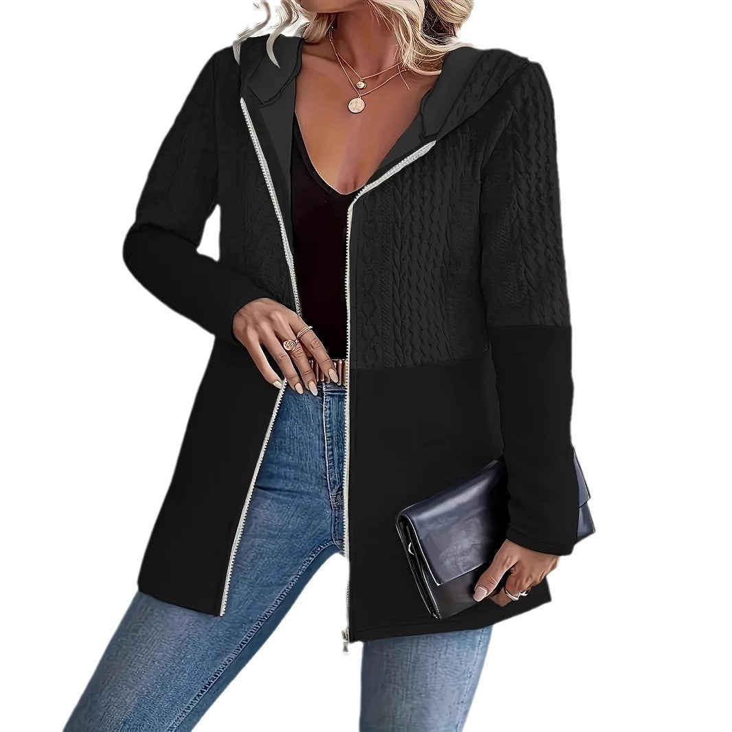 Stitching Plus Size Casual Loose Jacket Women's Clothing