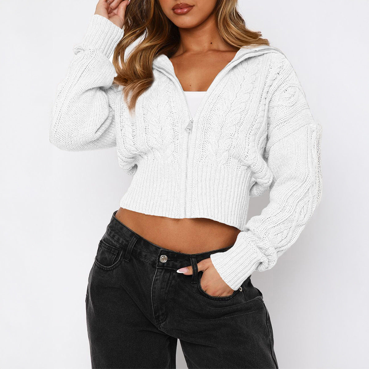 Simple Long Sleeve Solid Color Woolen