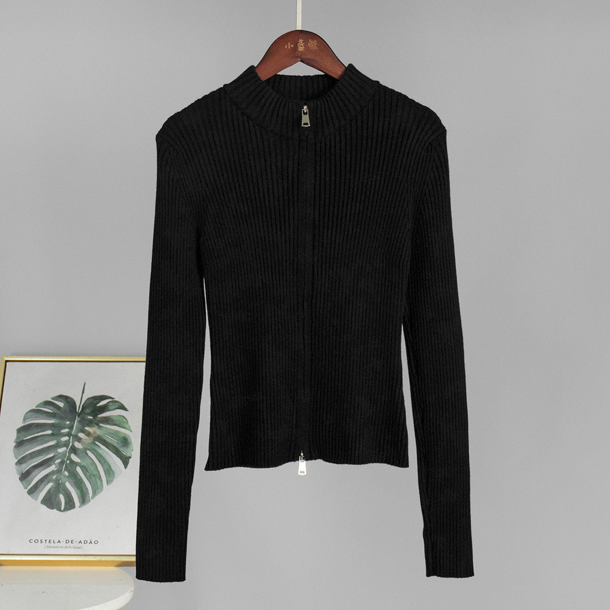Women's Double Zipper Cardigan Thermal Knitting Coat