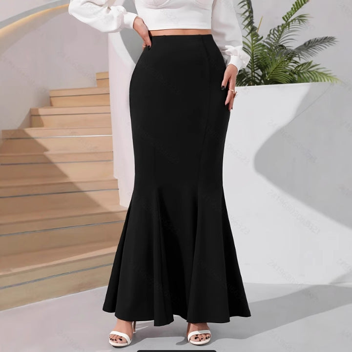 Polyester Temperament Sheath Fishtail Skirt