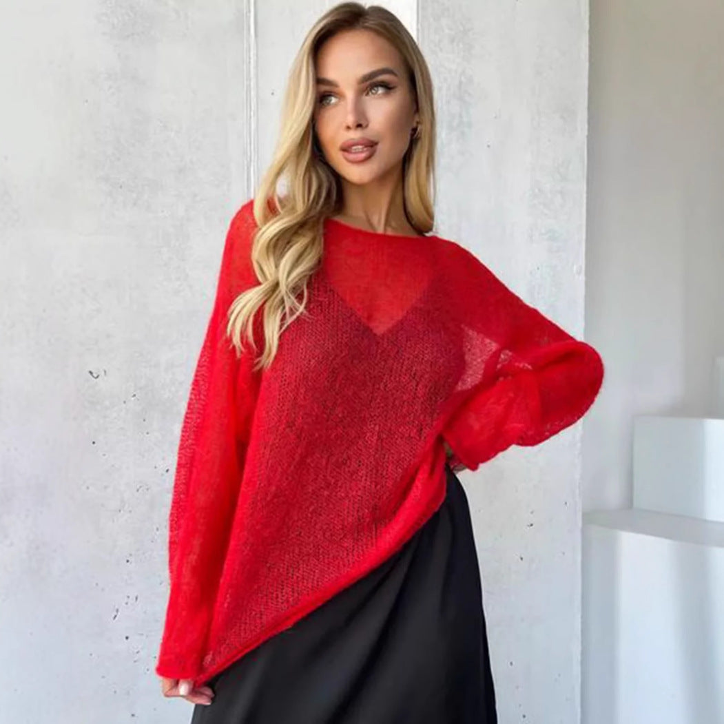 European And American Style Soft Loose Knitted Long Sleeves Overclothes