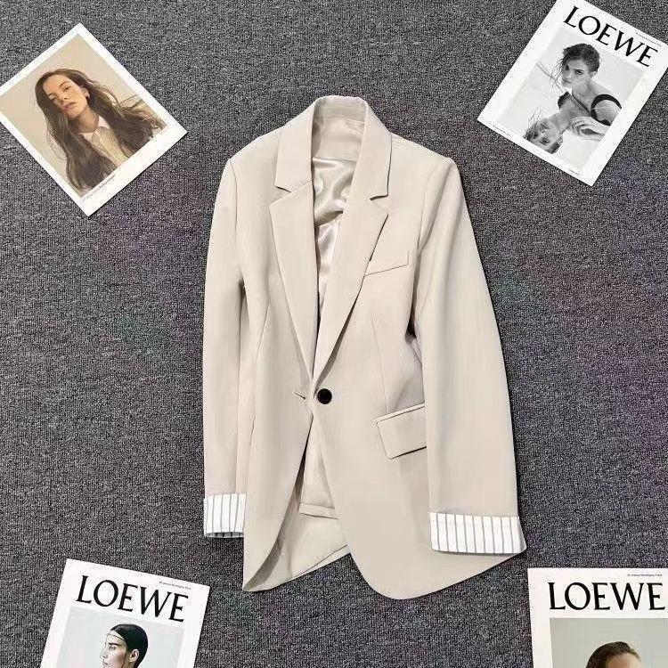 Striped Fashion Casual Simple Loose Suit Jacket