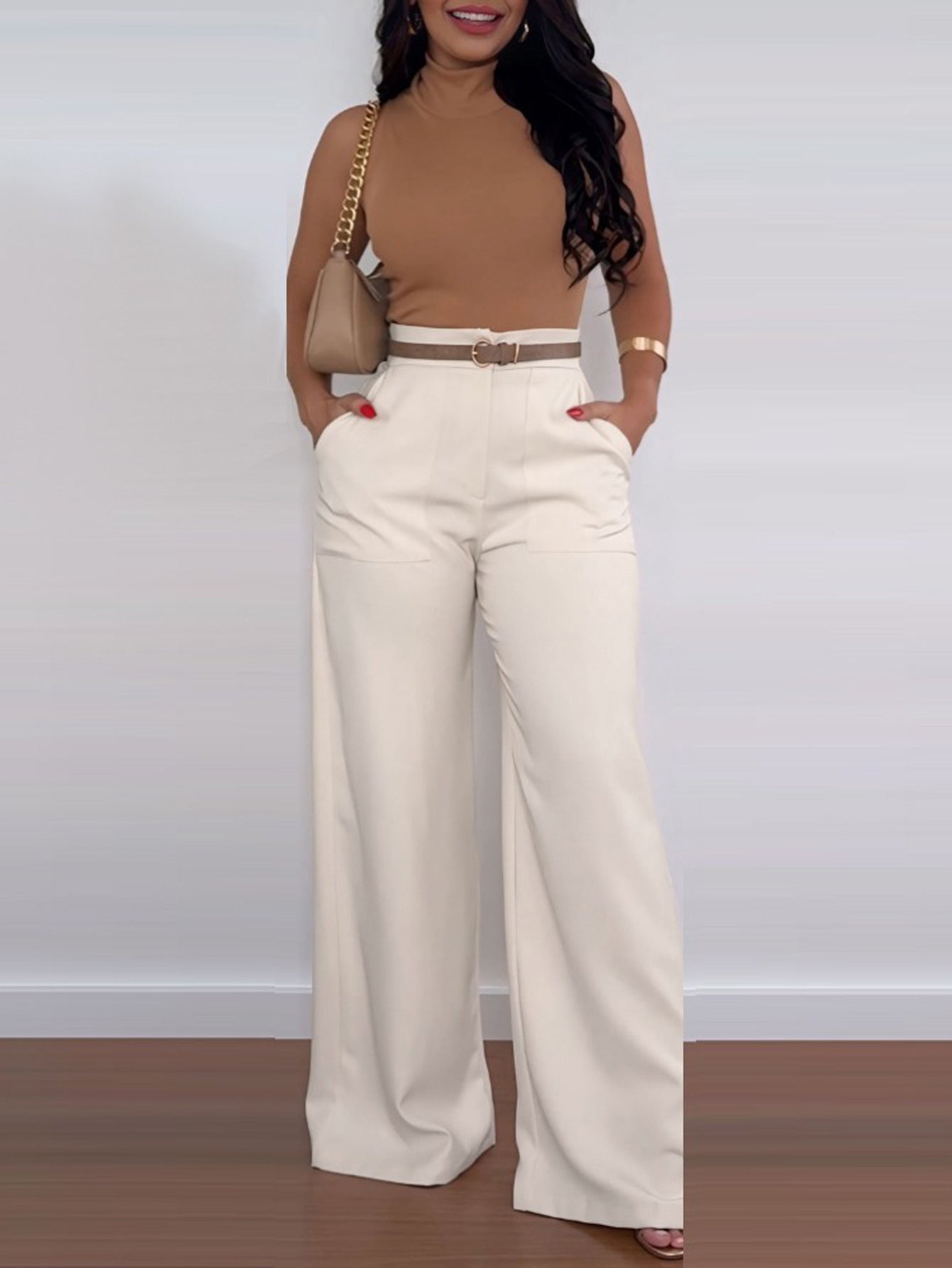 Elegant Straight-leg Trousers, Versatile Wide-leg Trousers