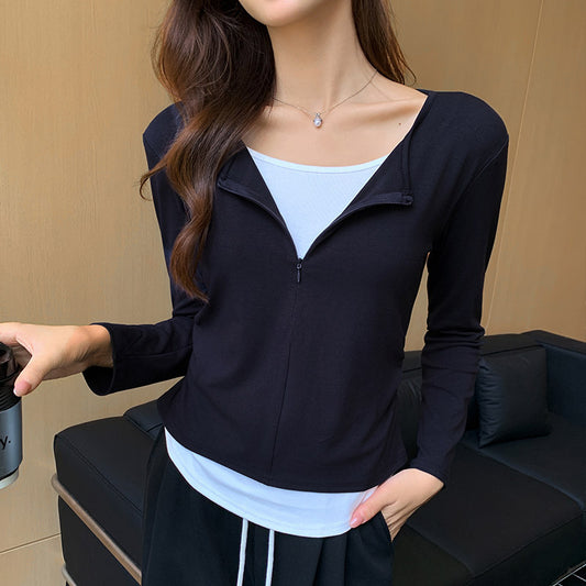 Women's Casual Pleated Bottoming Shirt Top