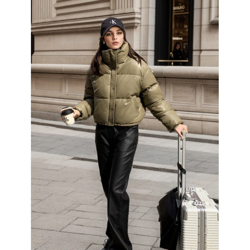 European And American Winter Disposable Leather Cotton-padded Jacket