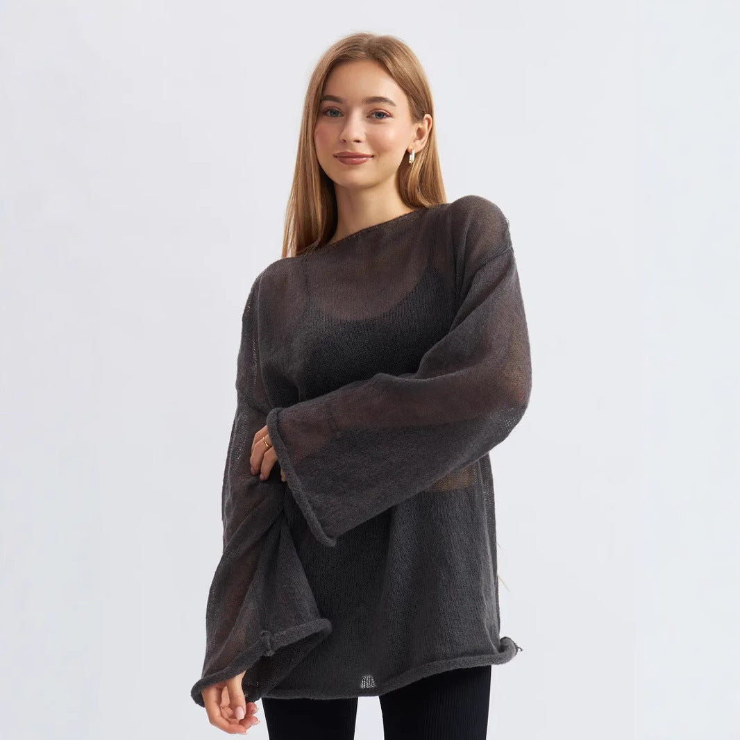European And American Style Soft Loose Knitted Long Sleeves Overclothes