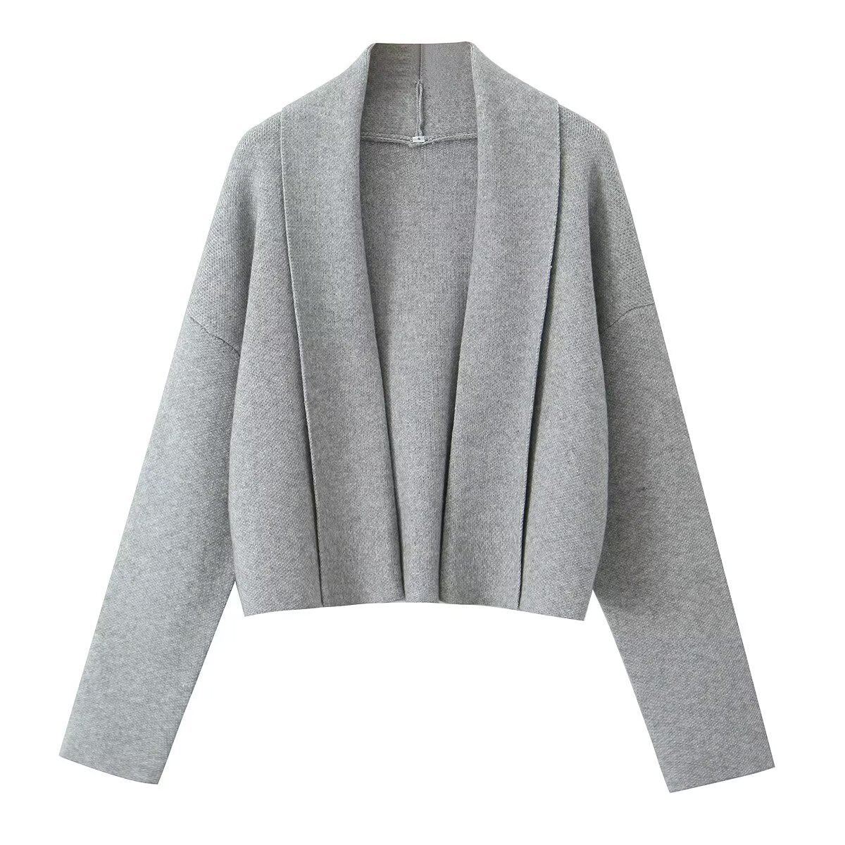 Fashionable All-matching Scarf Collar Knitted Cardigan Shawl