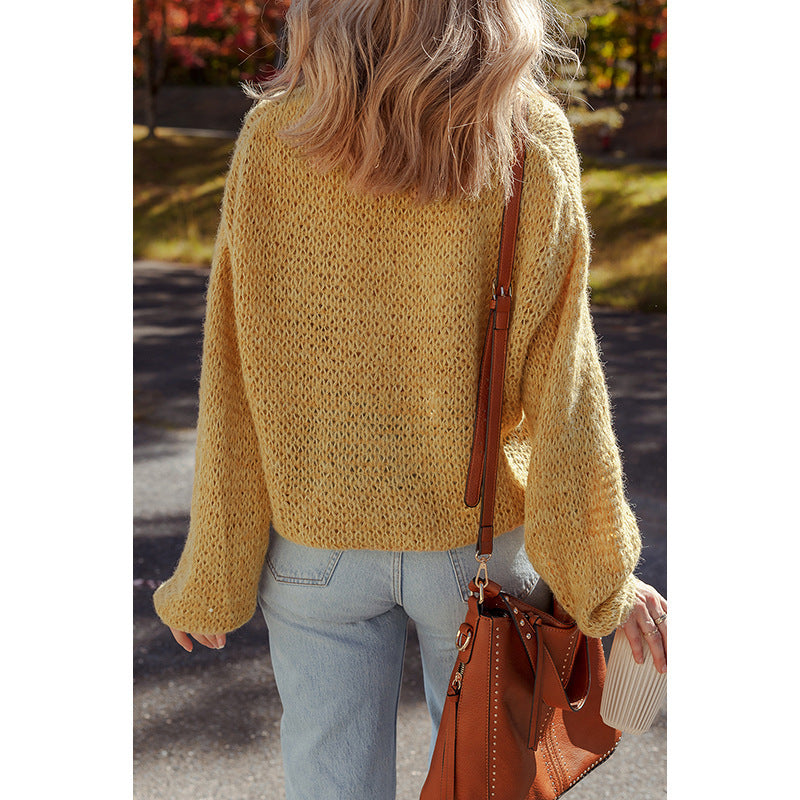 European And American Idle Style Pleated Loose Sweater For Women