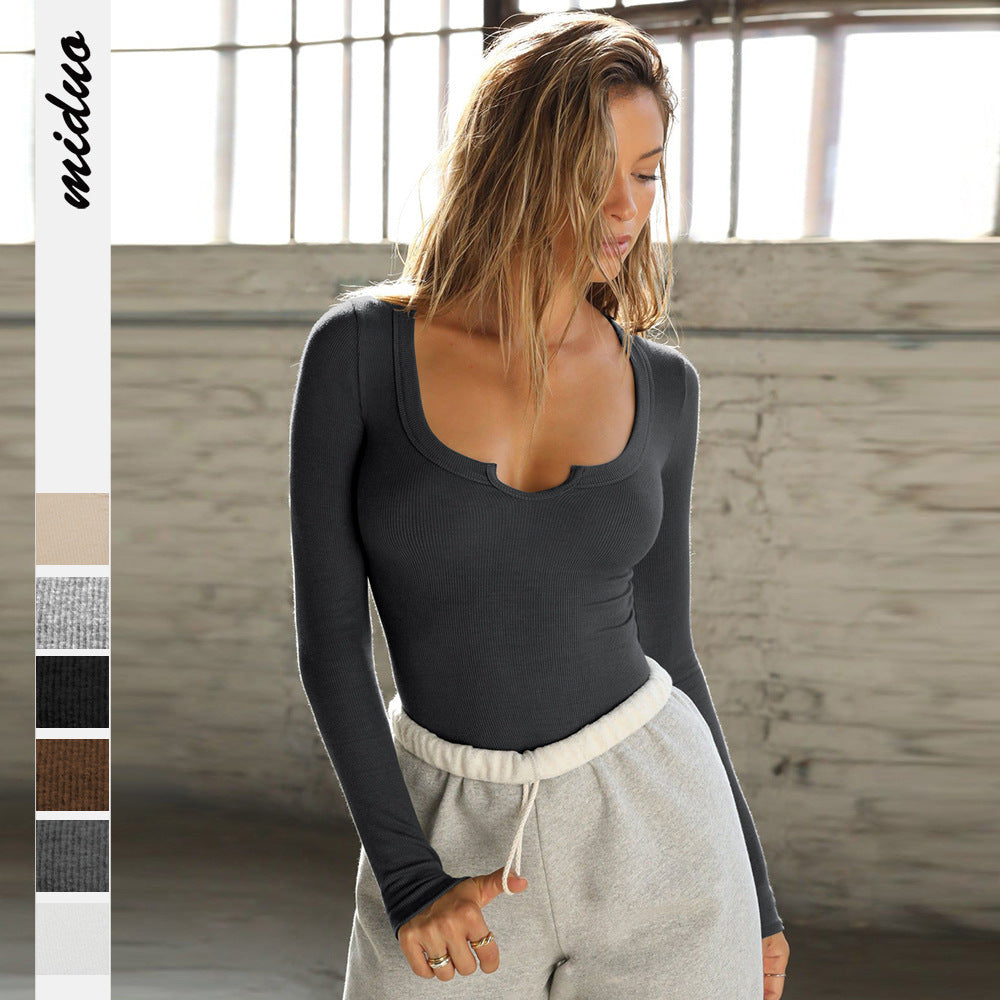Unique Chic Heart Collar Shoulder T-shirt
