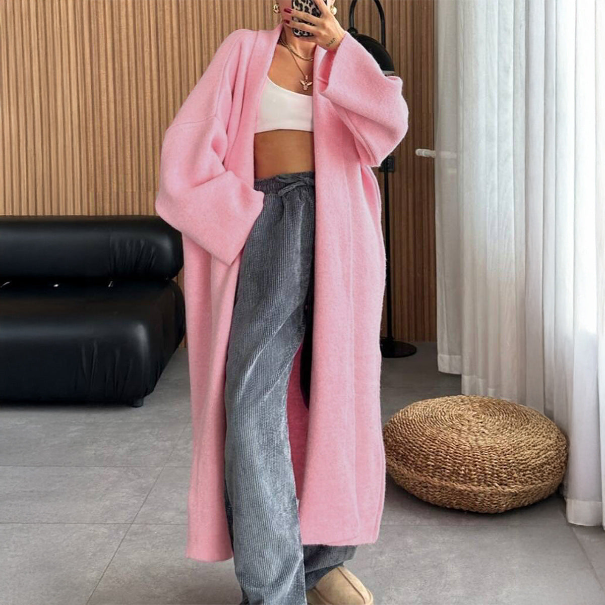 Wool Overcoat And Trench Coat Sweaters Women's Clothing