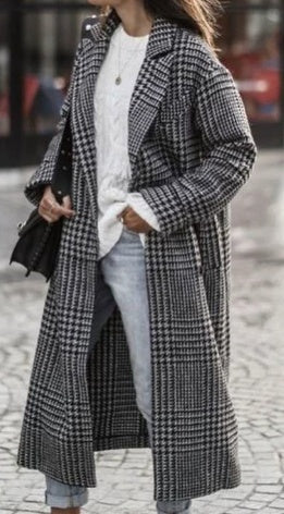 European And American Women's New Long Sleeved Large Woolen Overcoat