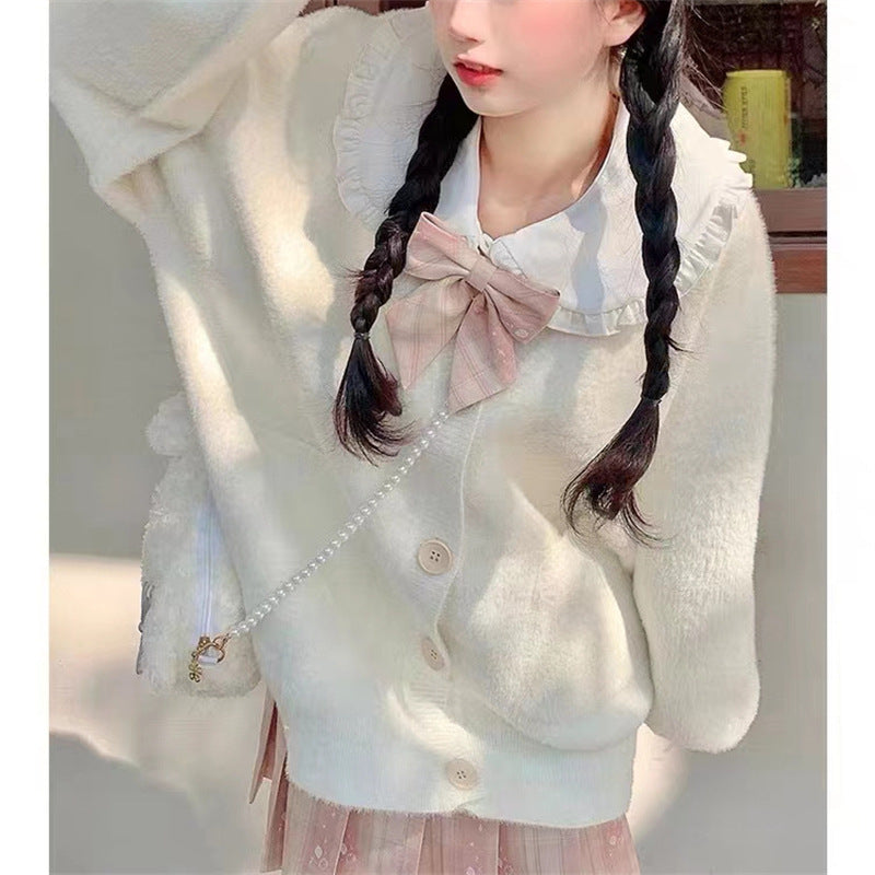 Women's Waterproof Mink Fur Knitted Cardigan