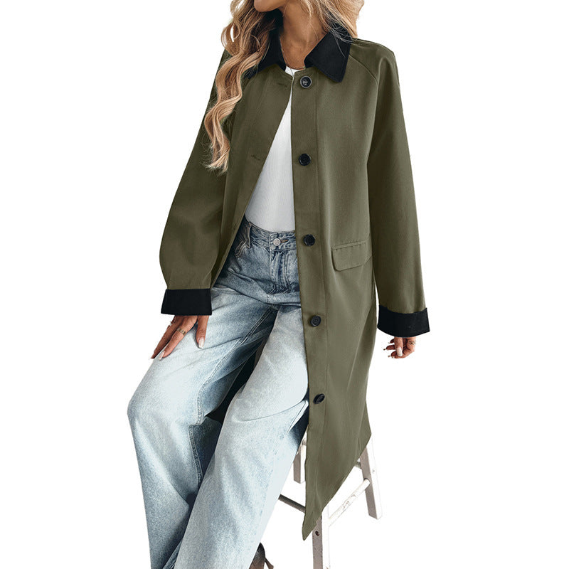 Temperament Commute All-matching Long Coat For Women
