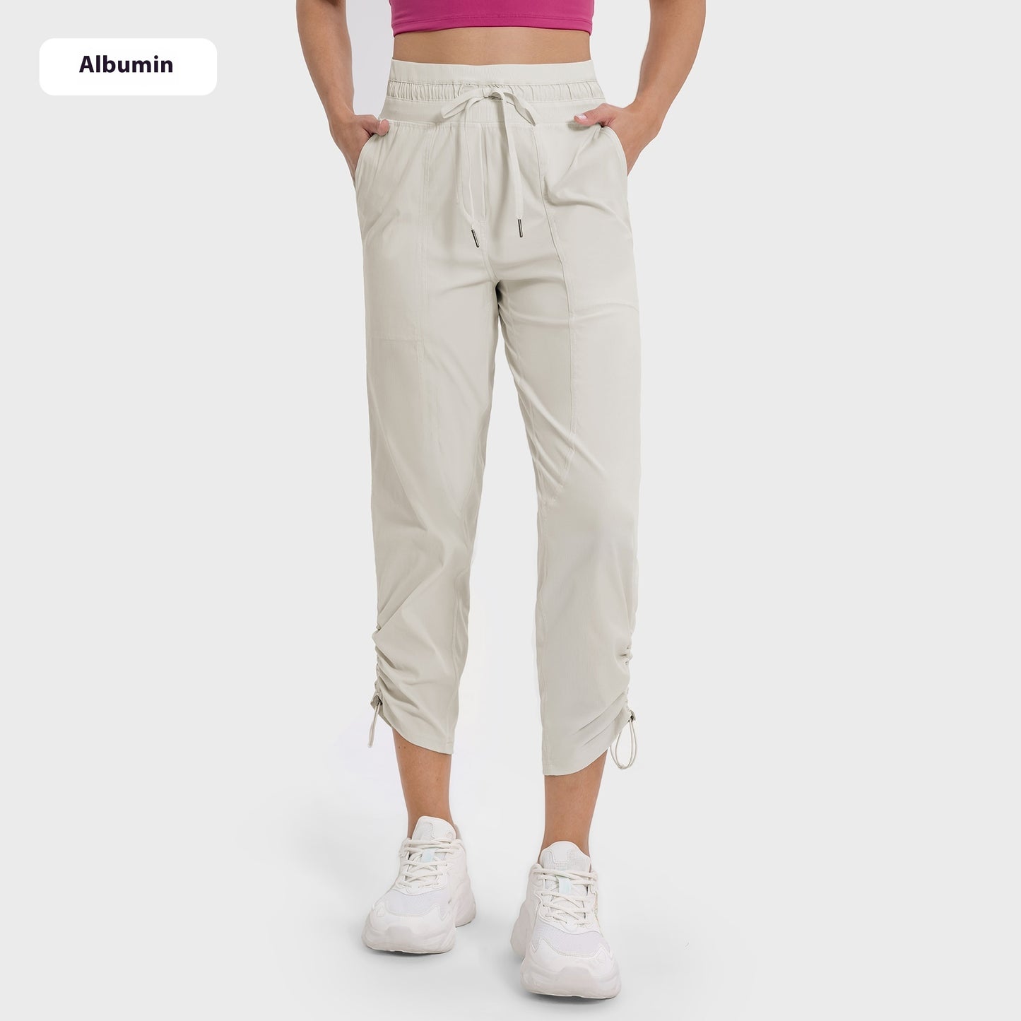 Quick-drying Breathable Running Fitness Straight Cropped Pants Ice Casual All-matching