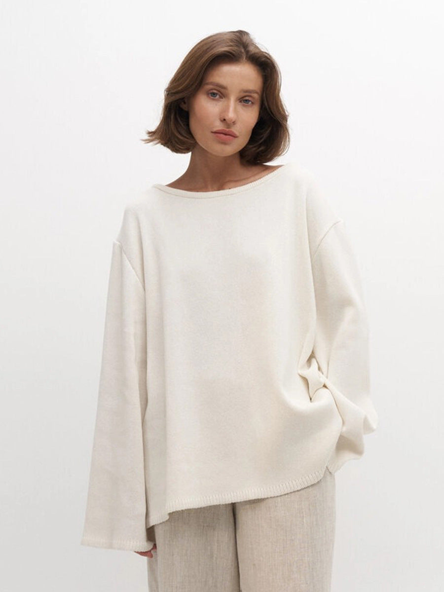Loose And Idle Backless Knitted Sweater
