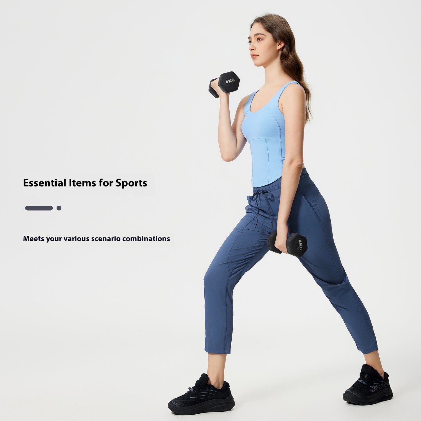 Quick-drying Breathable Running Fitness Straight Cropped Pants Ice Casual All-matching