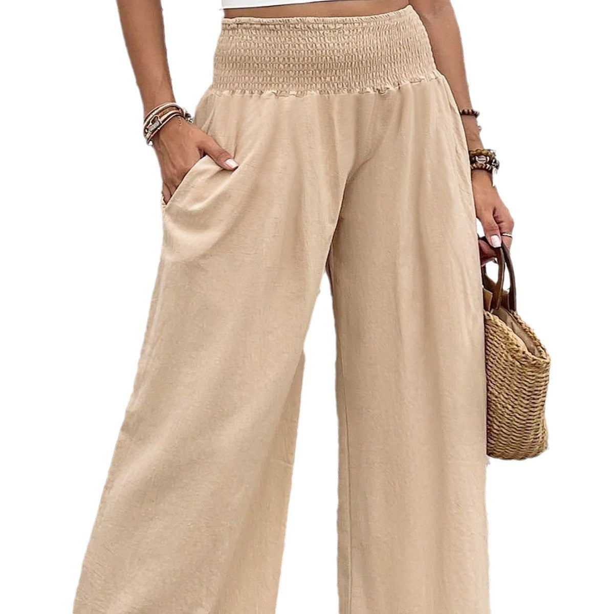 Casual Stretch High Waist Loose Wide Leg Pants