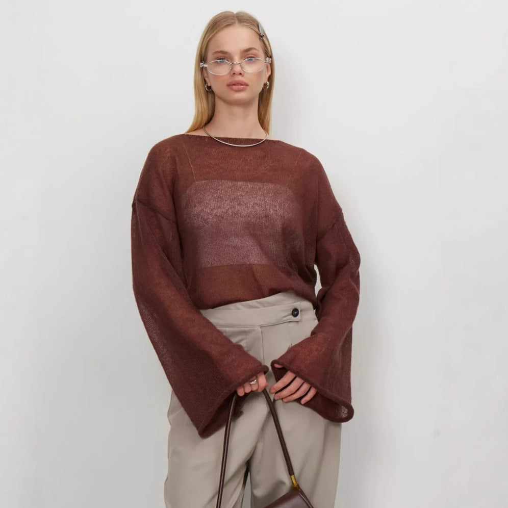 European And American Style Soft Loose Knitted Long Sleeves Overclothes